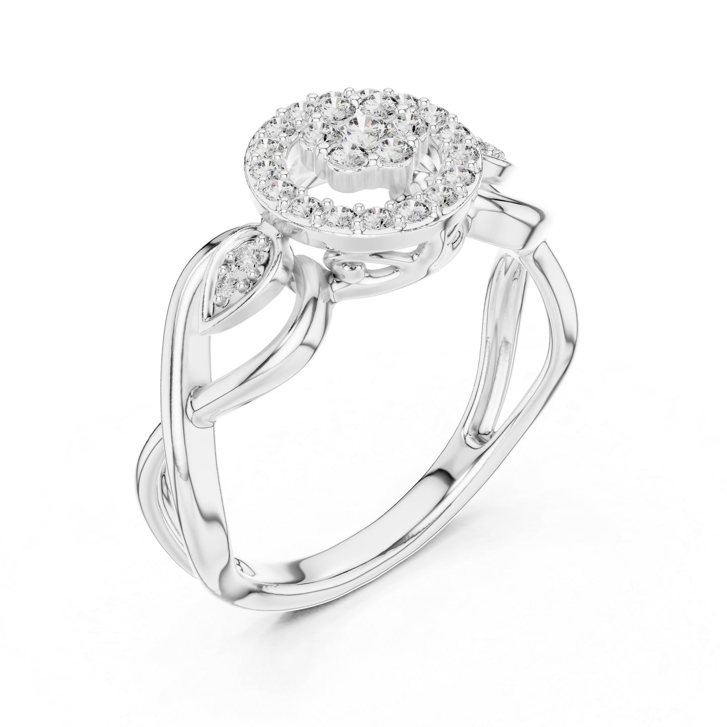 14K Yellow Gold Round Lab-Grown Diamond Drop Ring for Women | Bridal Wear | Pure Carat