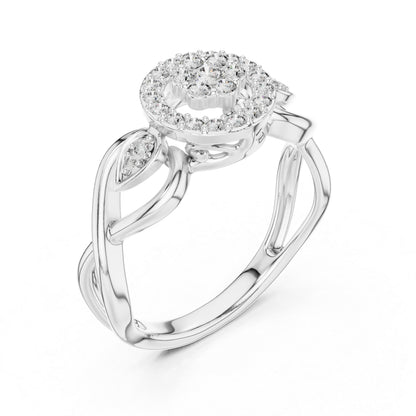 14K Yellow Gold Round Lab-Grown Diamond Drop Ring for Women | Bridal Wear | Pure Carat
