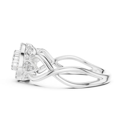 14K Yellow Gold Round Lab-Grown Diamond Drop Ring for Women | Bridal Wear | Pure Carat