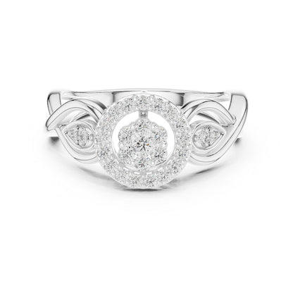 14K Yellow Gold Round Lab-Grown Diamond Drop Ring for Women | Bridal Wear | Pure Carat