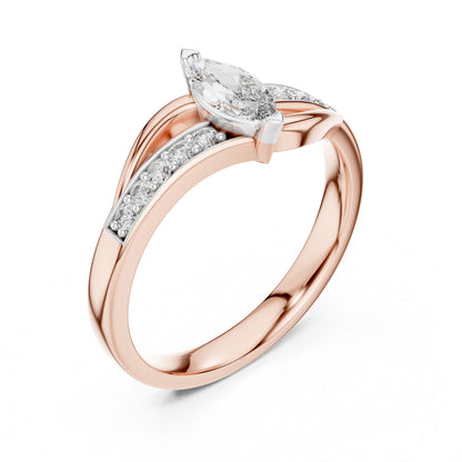 18K White Gold Round Lab-Grown Diamond Solitaire Ring for Women | Wedding Wear | Pure Carat