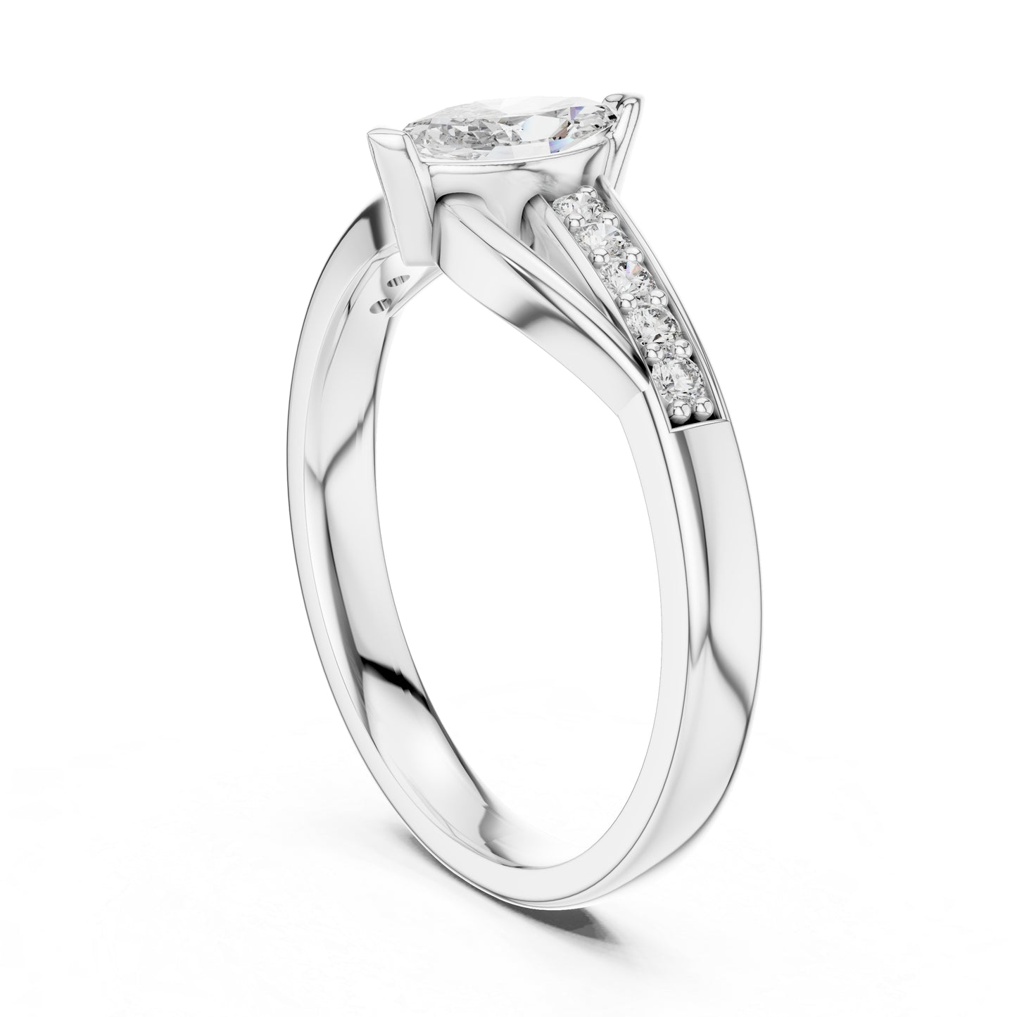 18K White Gold Round Lab-Grown Diamond Solitaire Ring for Women | Wedding Wear | Pure Carat