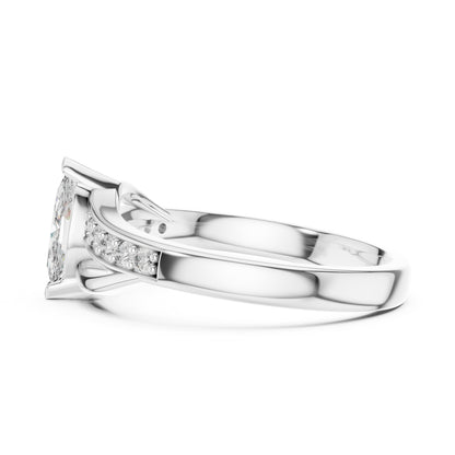18K White Gold Round Lab-Grown Diamond Solitaire Ring for Women | Wedding Wear | Pure Carat