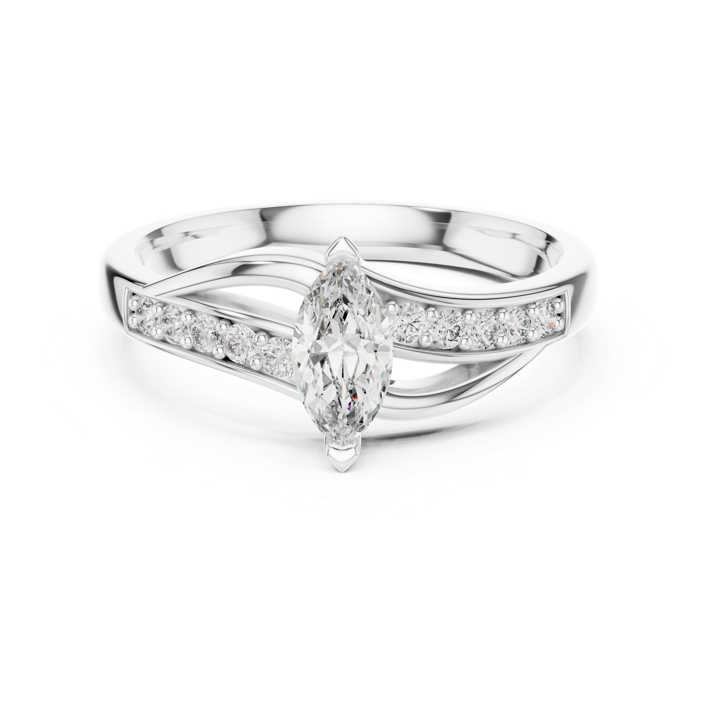 18K White Gold Round Lab-Grown Diamond Solitaire Ring for Women | Wedding Wear | Pure Carat