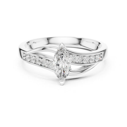 18K White Gold Round Lab-Grown Diamond Solitaire Ring for Women | Wedding Wear | Pure Carat