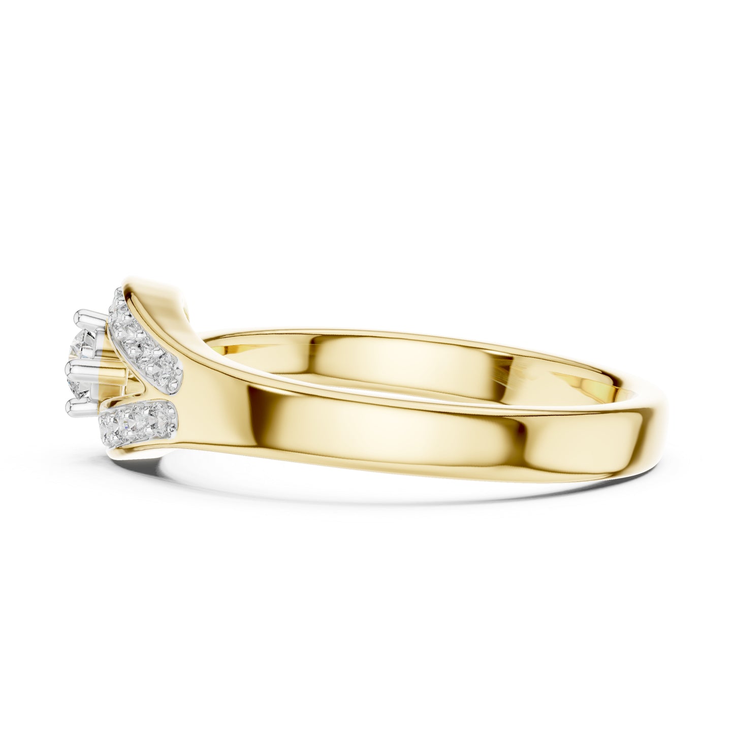 14K Yellow Gold Round Lab-Grown Diamond Ring for Women | Everyday Wear | Pure Carat