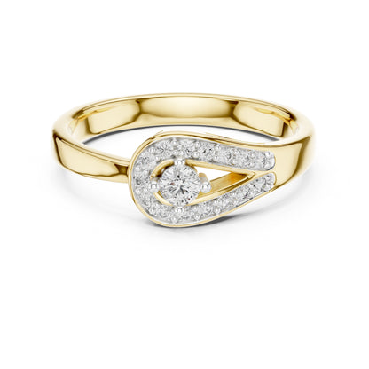 14K Yellow Gold Round Lab-Grown Diamond Ring for Women | Everyday Wear | Pure Carat