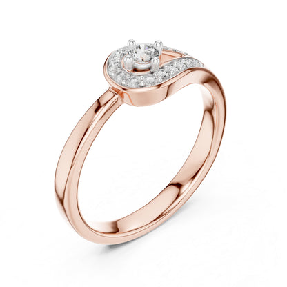 14K Yellow Gold Round Lab-Grown Diamond Ring for Women | Everyday Wear | Pure Carat