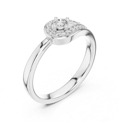 14K Yellow Gold Round Lab-Grown Diamond Ring for Women | Everyday Wear | Pure Carat