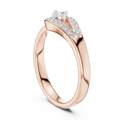 14K Yellow Gold Round Lab-Grown Diamond Ring for Women | Everyday Wear | Pure Carat