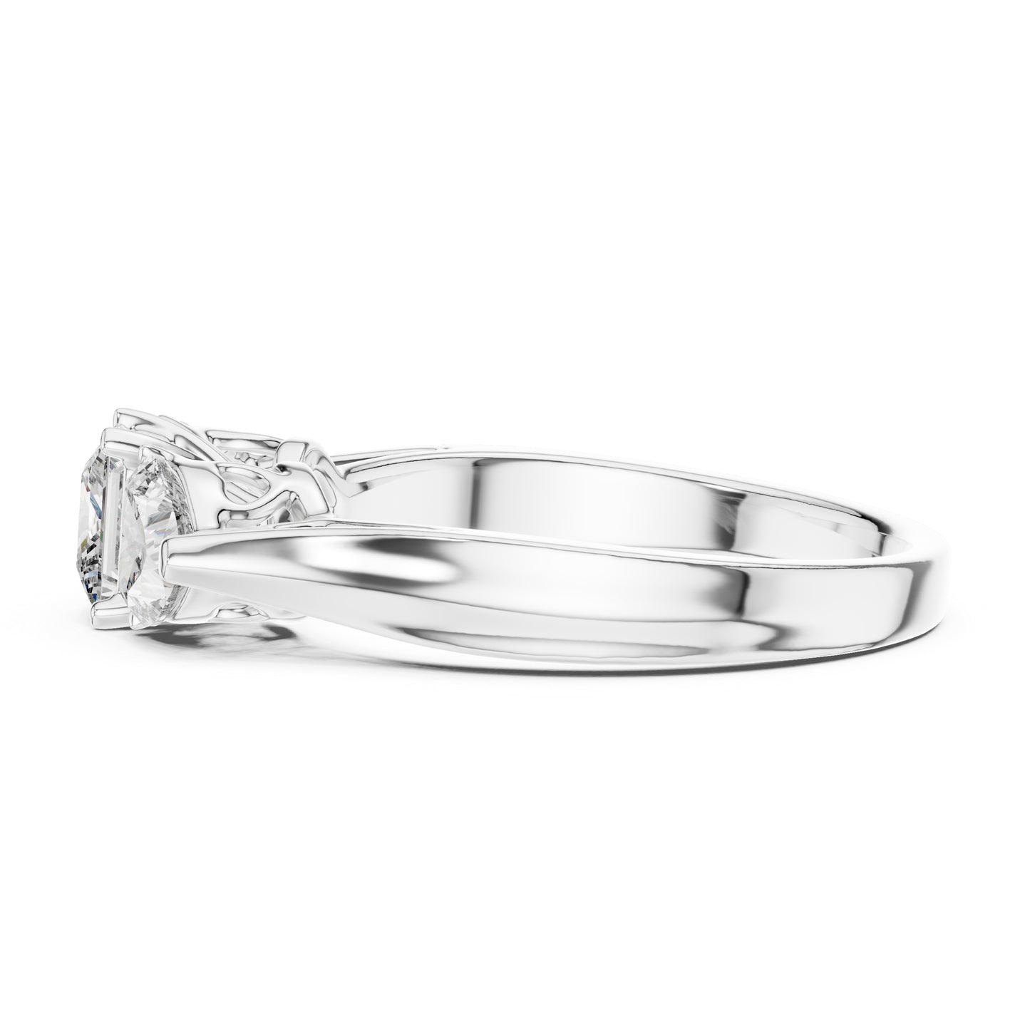 14K Yellow Gold Princess & Heart Lab-Grown Diamond Stud Ring| PureCarat