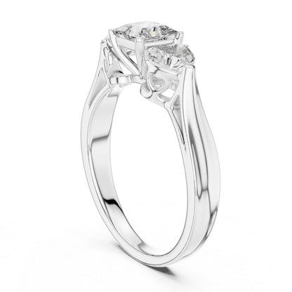 14K Yellow Gold Princess & Heart Lab-Grown Diamond Stud Ring| PureCarat