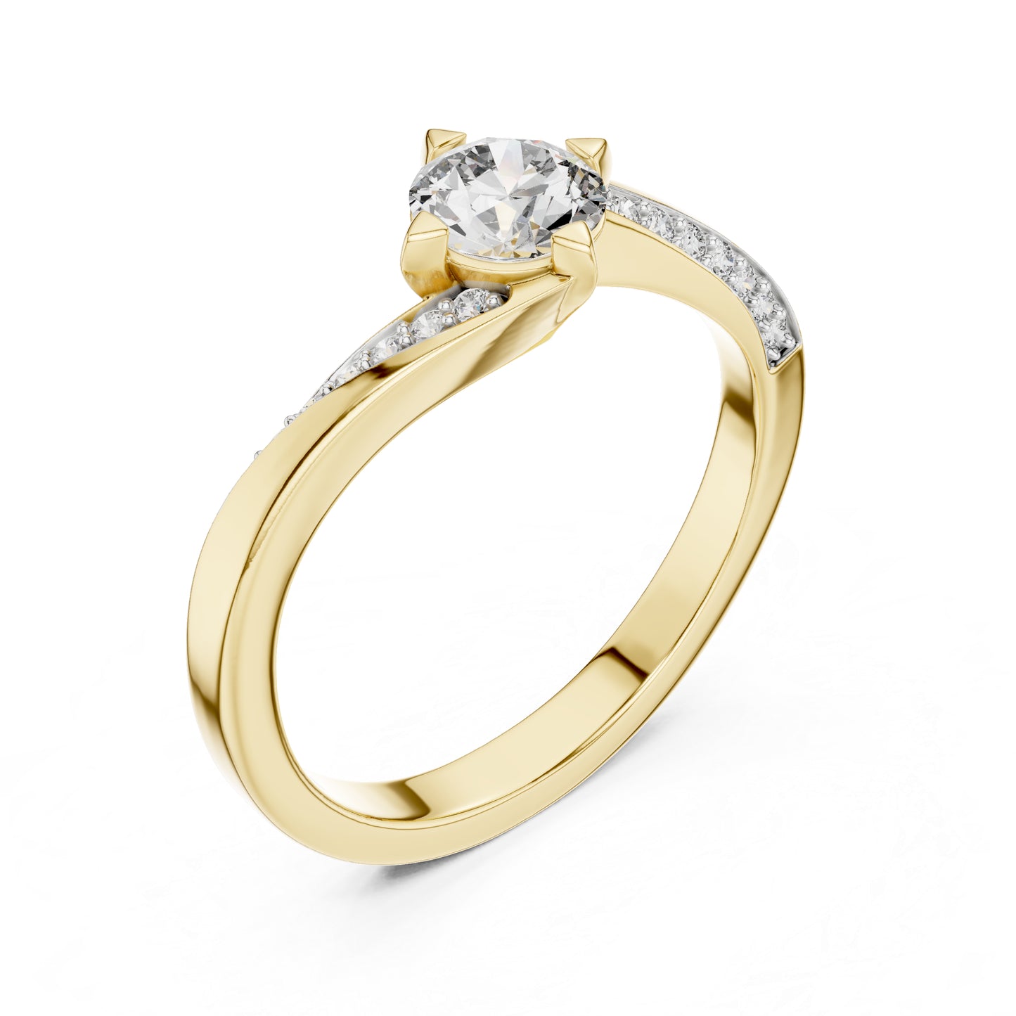 18K Rose Gold Round Lab-Grown Diamond Stud Ring for Women | Office Wear | Pure Carat