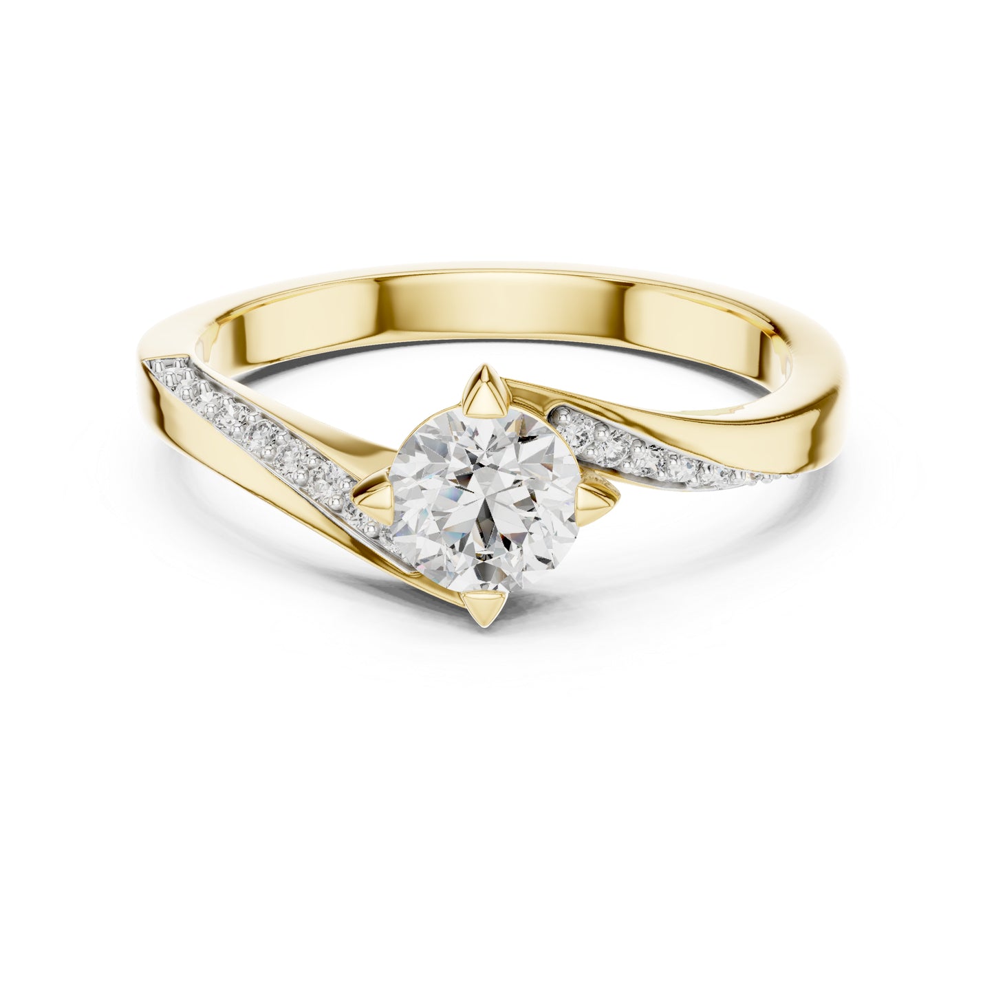 18K Rose Gold Round Lab-Grown Diamond Stud Ring for Women | Office Wear | Pure Carat