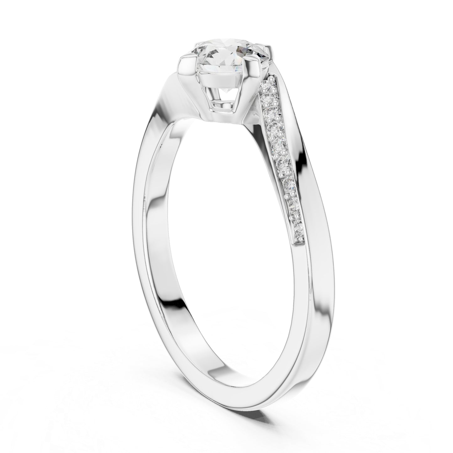 18K Rose Gold Round Lab-Grown Diamond Stud Ring for Women | Office Wear | Pure Carat