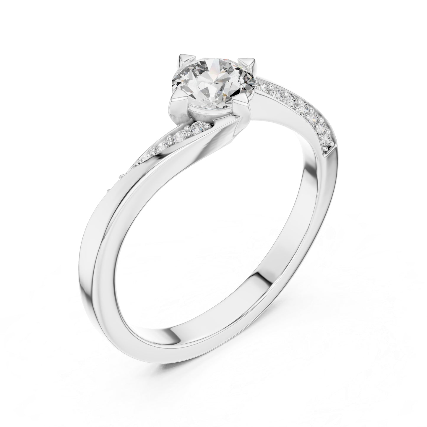 18K Rose Gold Round Lab-Grown Diamond Stud Ring for Women | Office Wear | Pure Carat