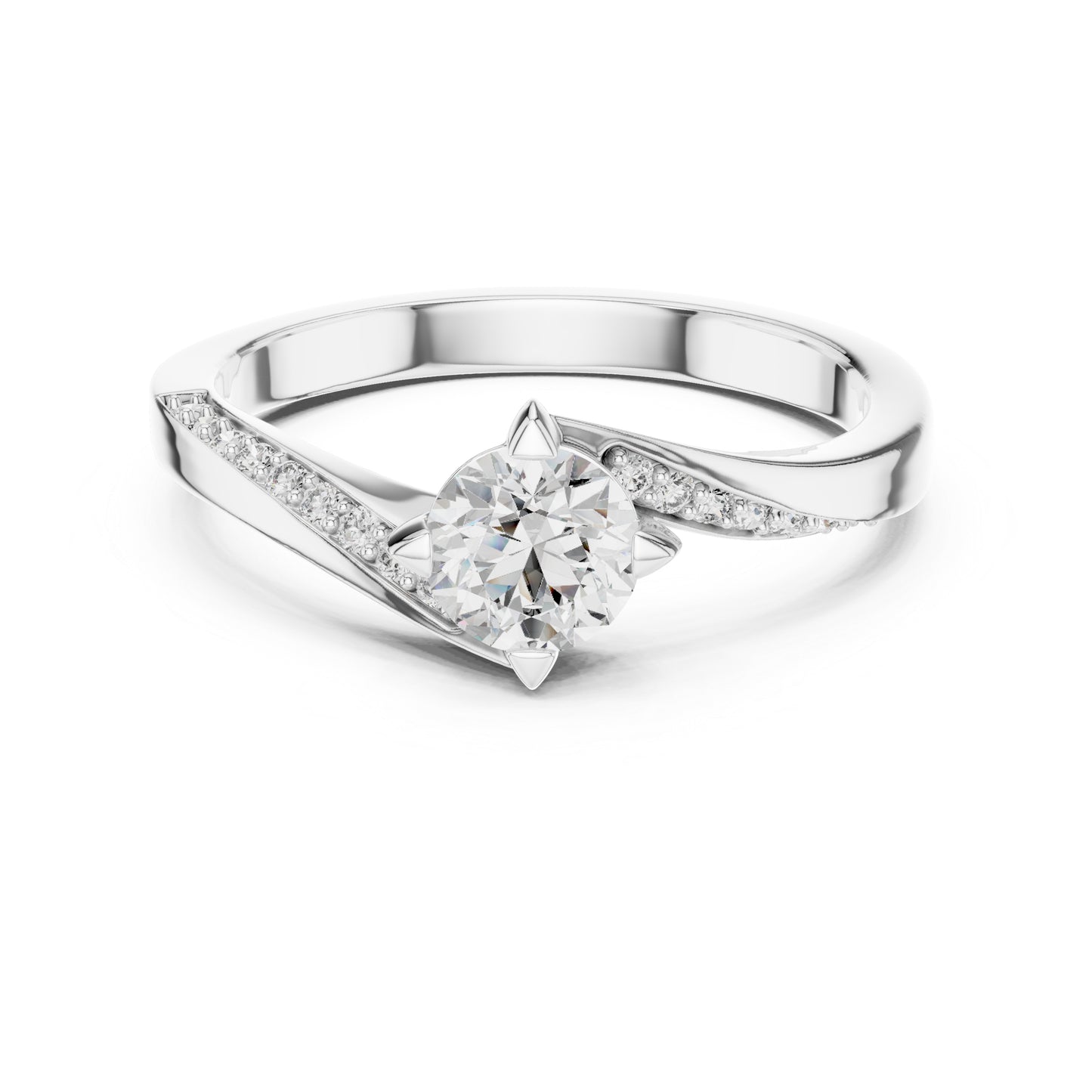 18K Rose Gold Round Lab-Grown Diamond Stud Ring for Women | Office Wear | Pure Carat