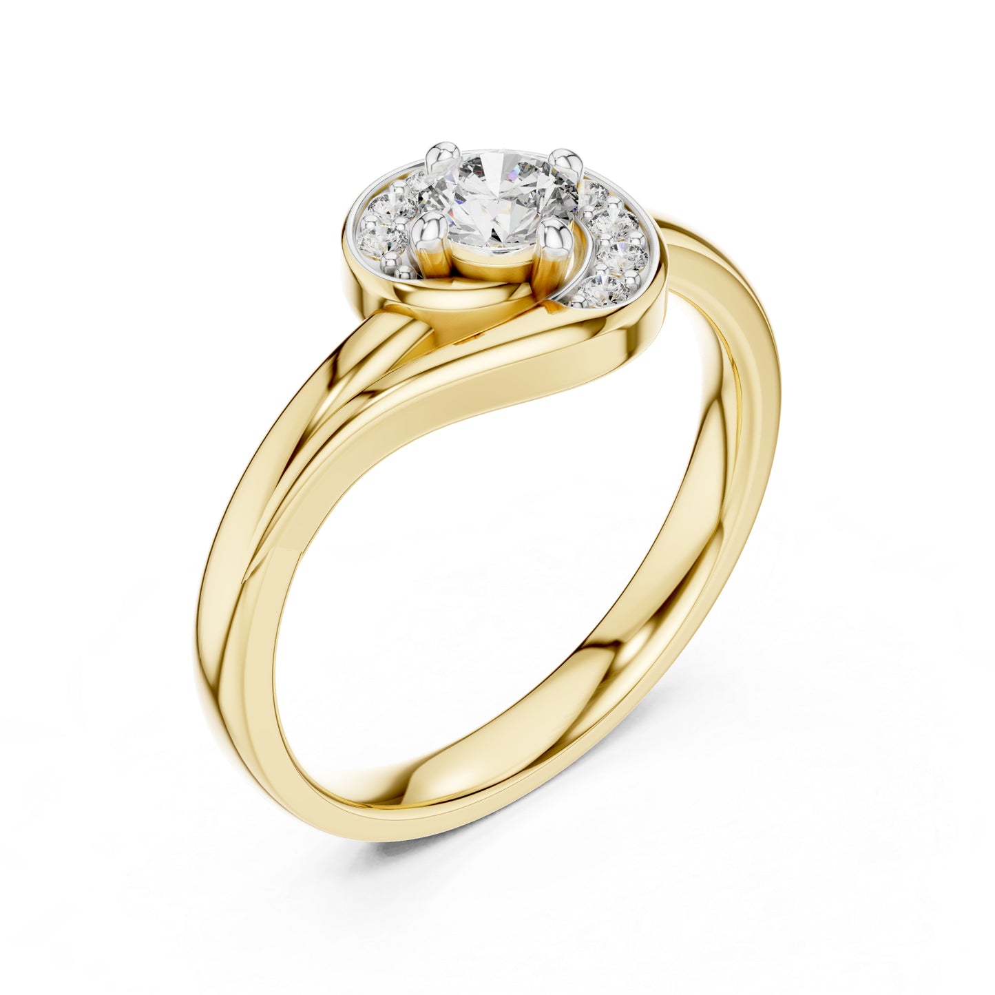 18K Yellow Gold Round Lab-Grown Diamond Ring for Women | Anniversary Gift | Pure Carat