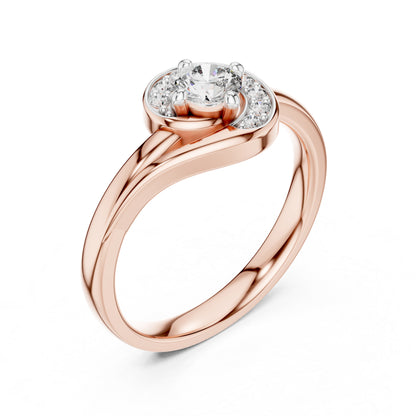 18K Yellow Gold Round Lab-Grown Diamond Ring for Women | Anniversary Gift | Pure Carat