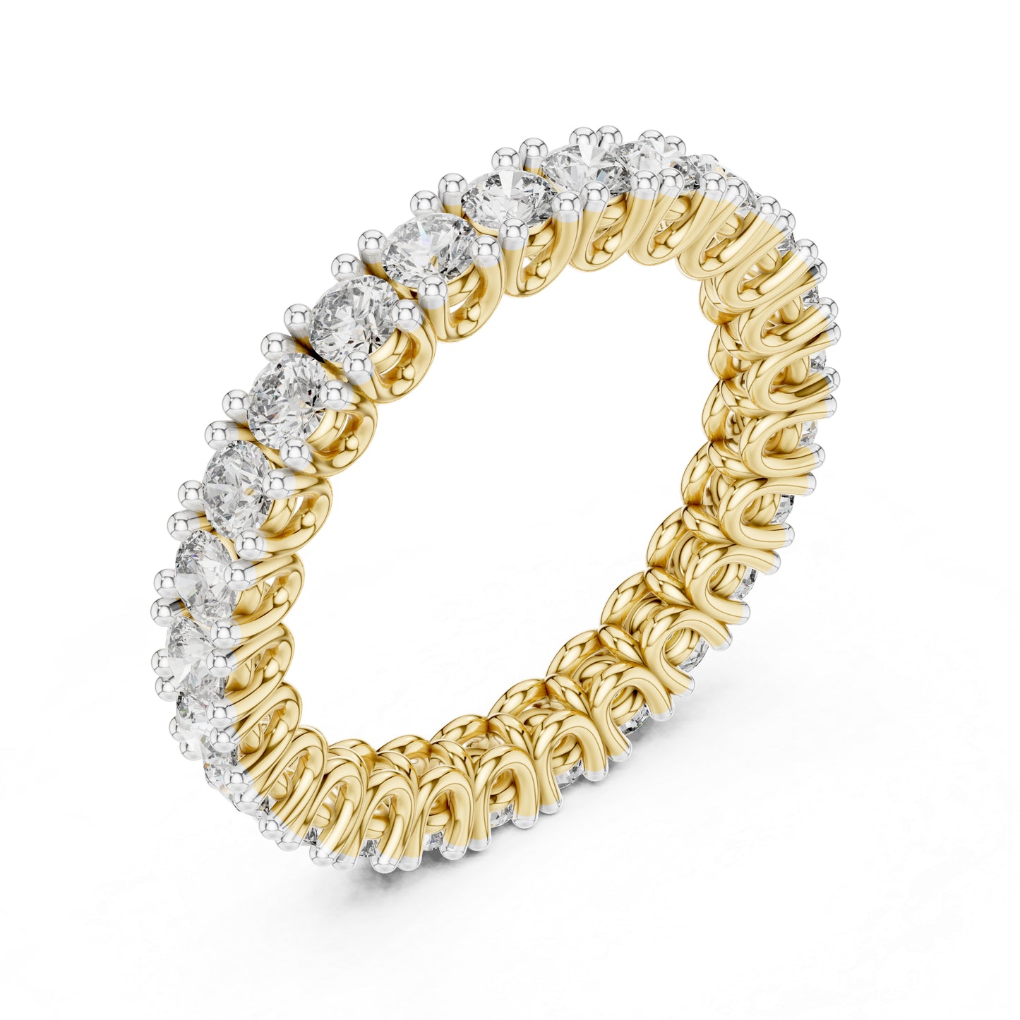 18K Yellow Gold Round Lab-Grown Diamond Drop Ring for Women | Bridal Wear | Pure Carat