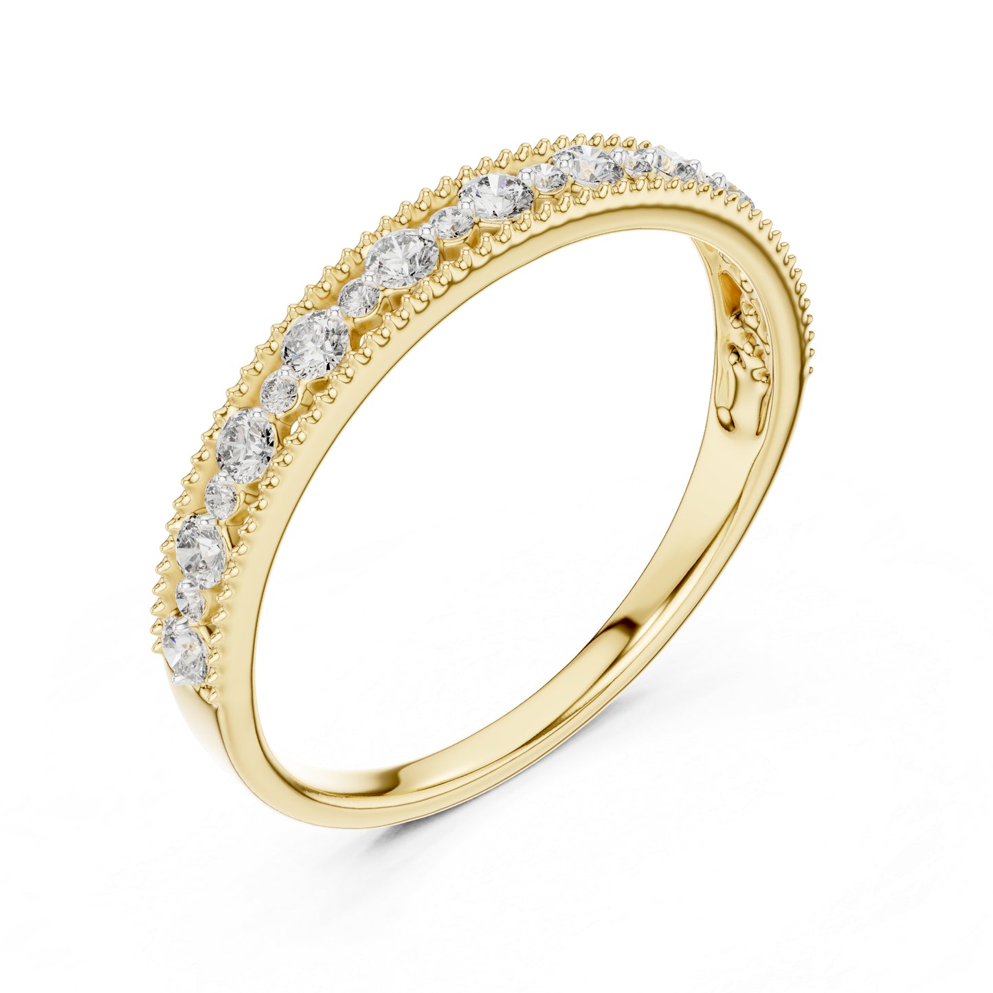 18K Yellow Gold Round Lab-Grown Diamond Ring for Women | Everyday Wear | Pure Carat