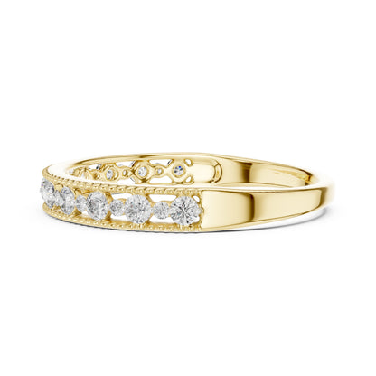 18K Yellow Gold Round Lab-Grown Diamond Ring for Women | Everyday Wear | Pure Carat