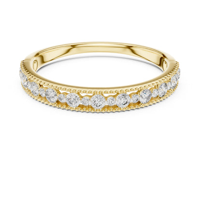 18K Yellow Gold Round Lab-Grown Diamond Ring for Women | Everyday Wear | Pure Carat