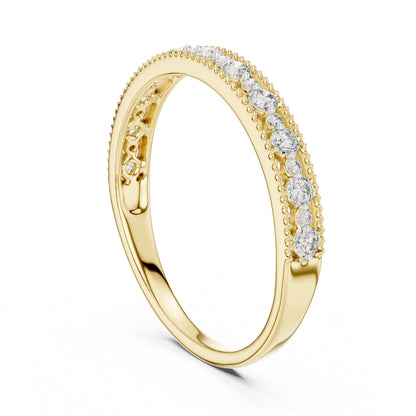 18K Yellow Gold Round Lab-Grown Diamond Ring for Women | Everyday Wear | Pure Carat