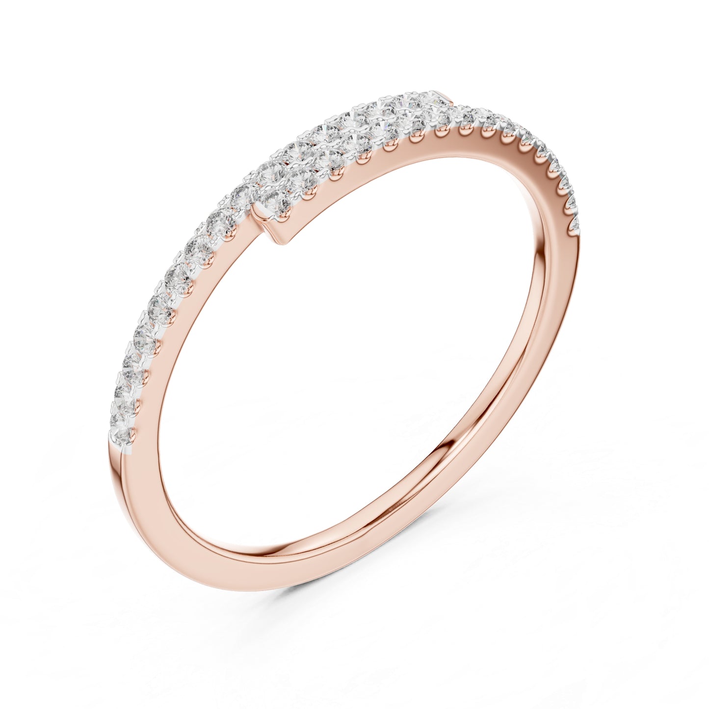14K Rose Gold Round Lab-Grown Diamond Stud Ring for Women | Engagement Wear | Pure Carat