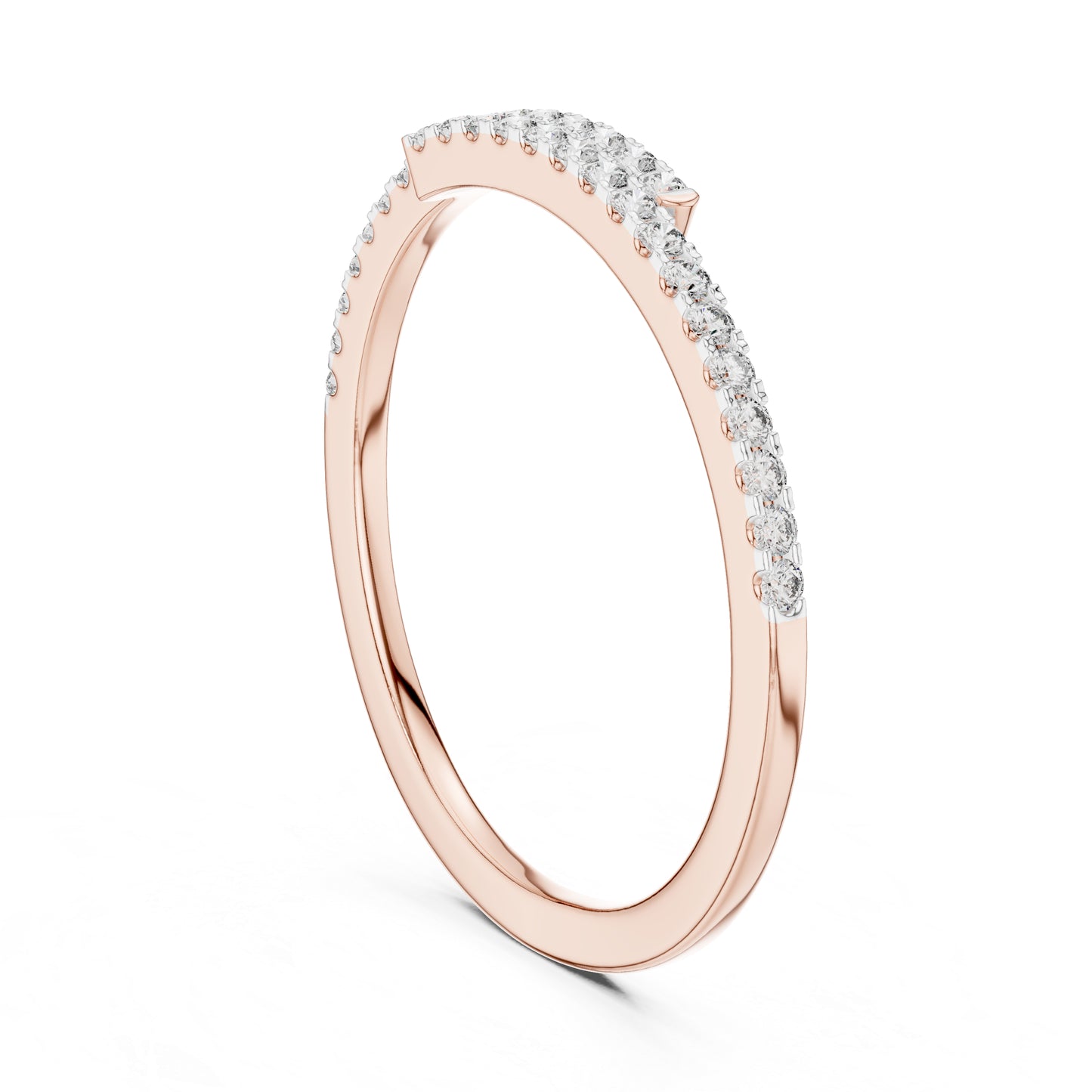 14K Rose Gold Round Lab-Grown Diamond Stud Ring for Women | Engagement Wear | Pure Carat