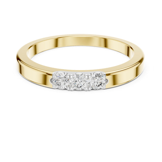 14K Yellow Gold Round Lab-Grown Diamond Drop Ring for Women | Wedding Wear | Pure Carat
