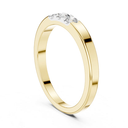 14K Yellow Gold Round Lab-Grown Diamond Drop Ring for Women | Wedding Wear | Pure Carat