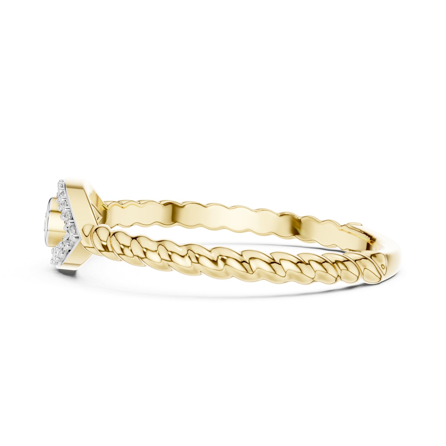 18K Yellow Gold Round Lab-Grown Diamond Solitaire Ring for Women | Bridal Wear | Pure Carat