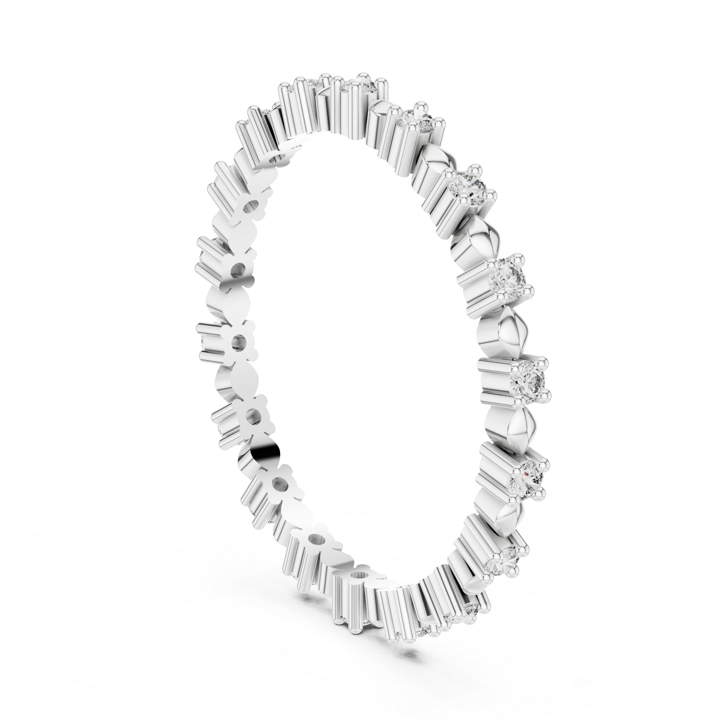 14K White Gold Round Lab-Grown Diamond Drop Ring for Women | Party Wear | Pure Carat