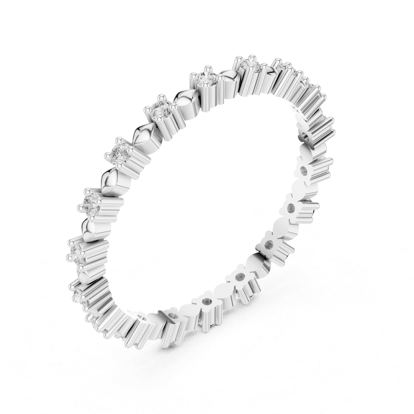 14K White Gold Round Lab-Grown Diamond Drop Ring for Women | Party Wear | Pure Carat