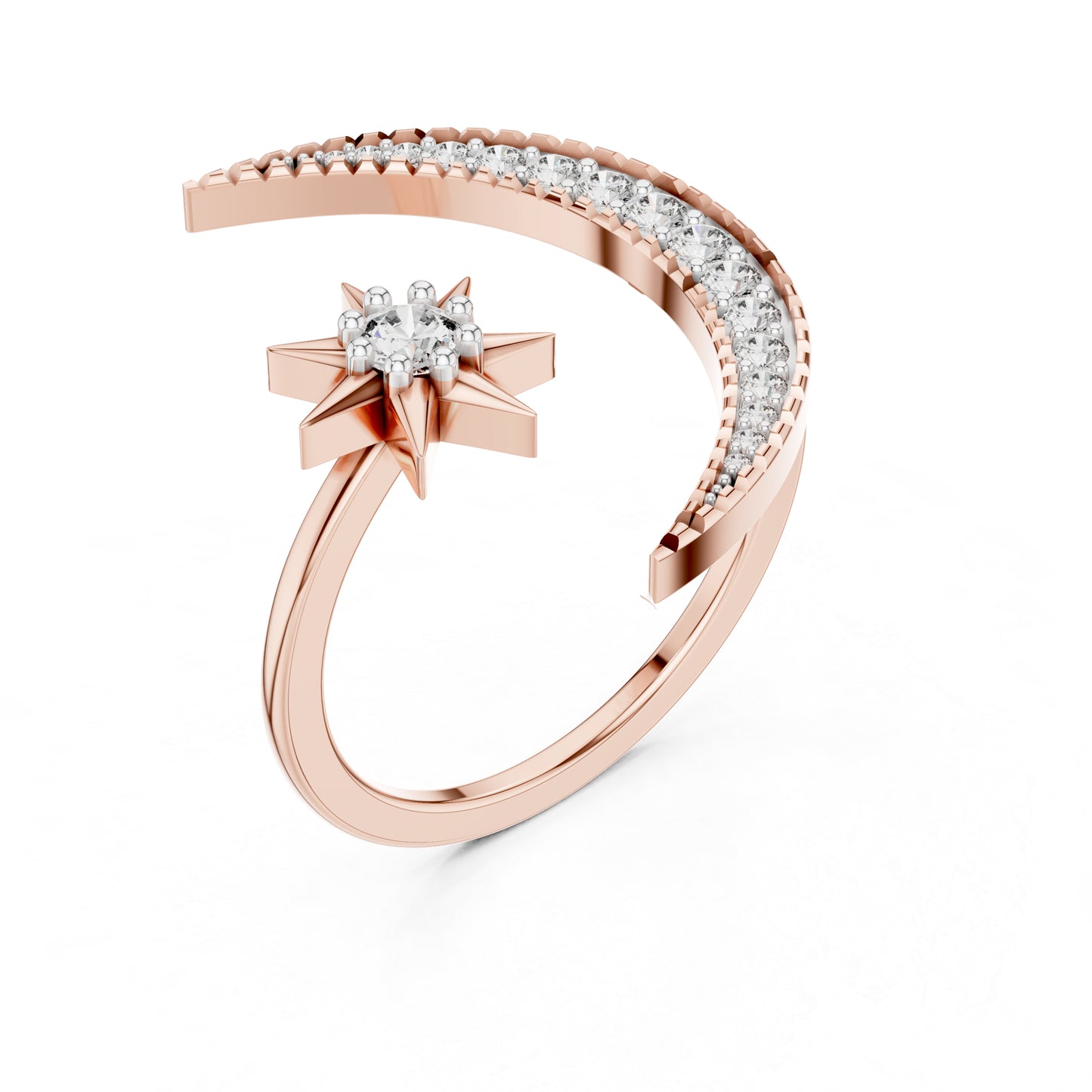 18K Rose Gold Round Lab-Grown Diamond Ring for Women | Wedding Wear | Pure Carat