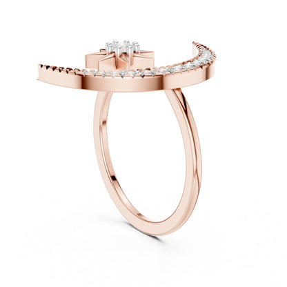 18K Rose Gold Round Lab-Grown Diamond Ring for Women | Wedding Wear | Pure Carat