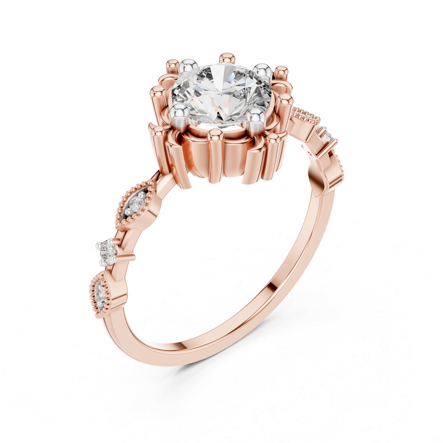 18K Yellow Gold Round Lab-Grown Diamond Drop Ring for Women | Everyday Wear | Pure Carat