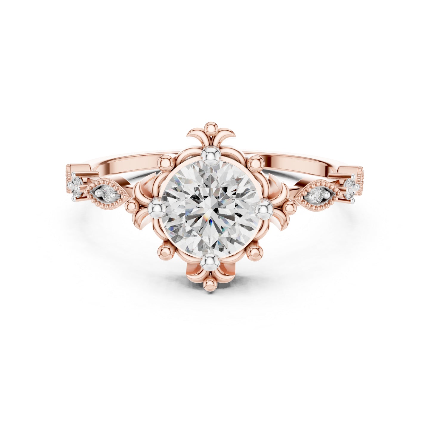 18K Yellow Gold Round Lab-Grown Diamond Drop Ring for Women | Everyday Wear | Pure Carat