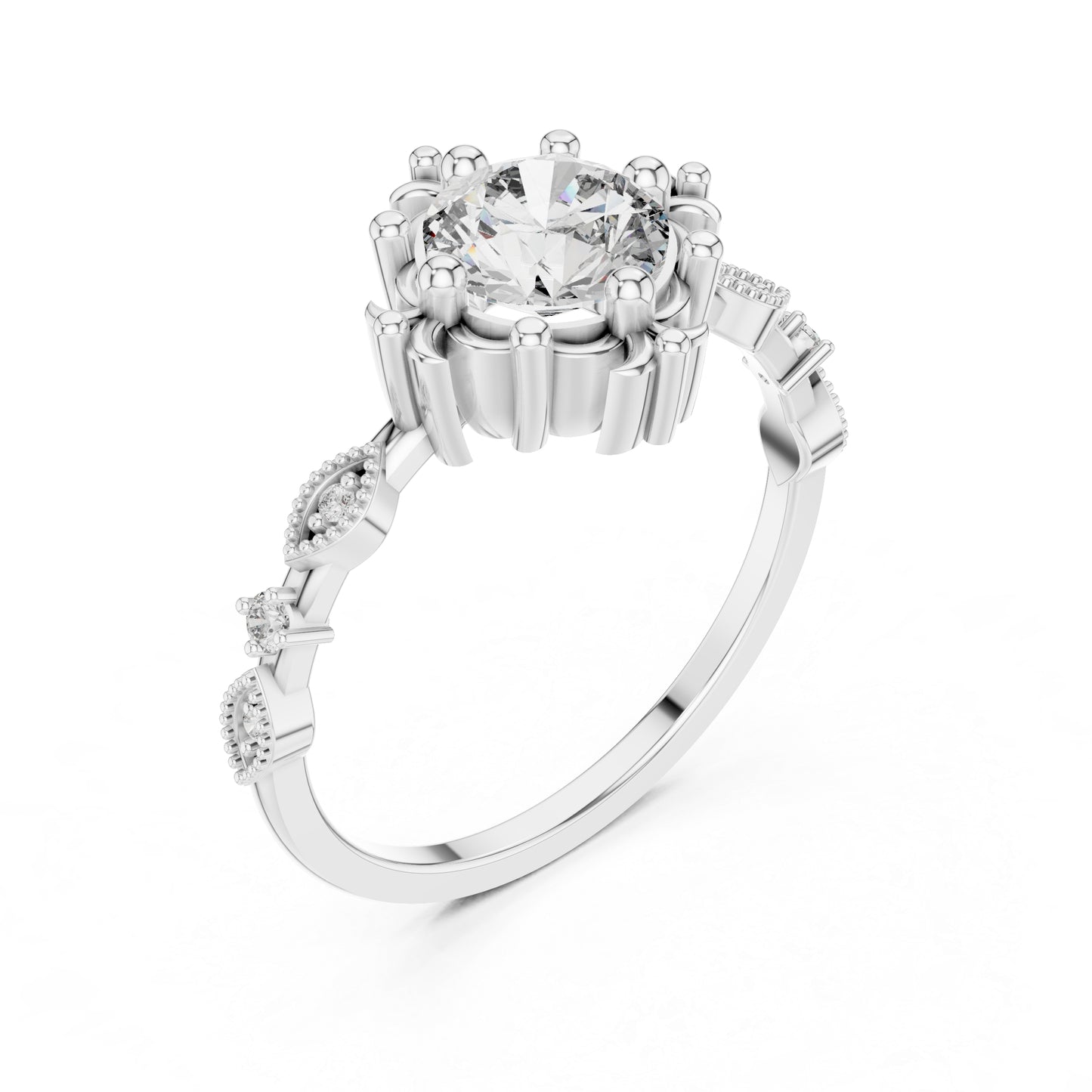 18K Yellow Gold Round Lab-Grown Diamond Drop Ring for Women | Everyday Wear | Pure Carat