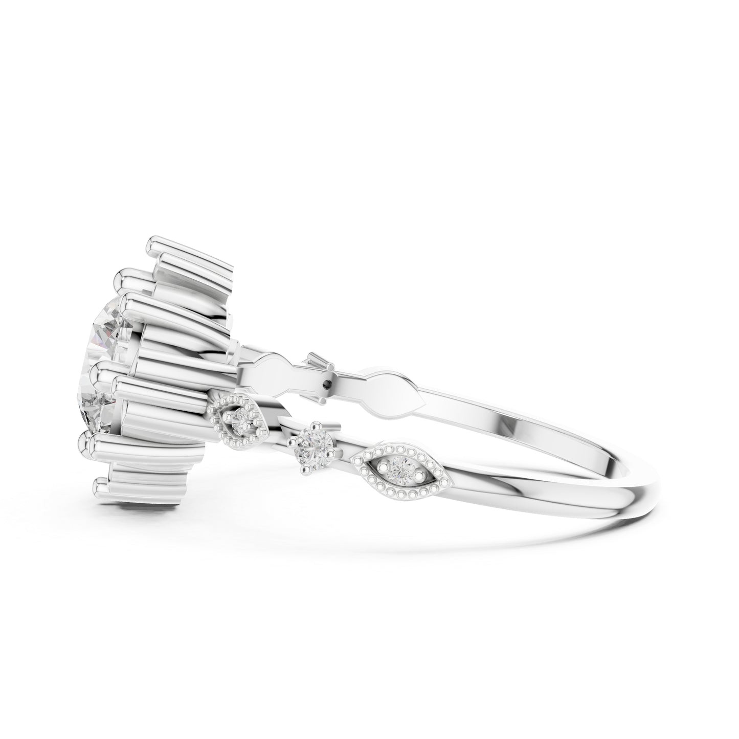 18K Yellow Gold Round Lab-Grown Diamond Drop Ring for Women | Everyday Wear | Pure Carat