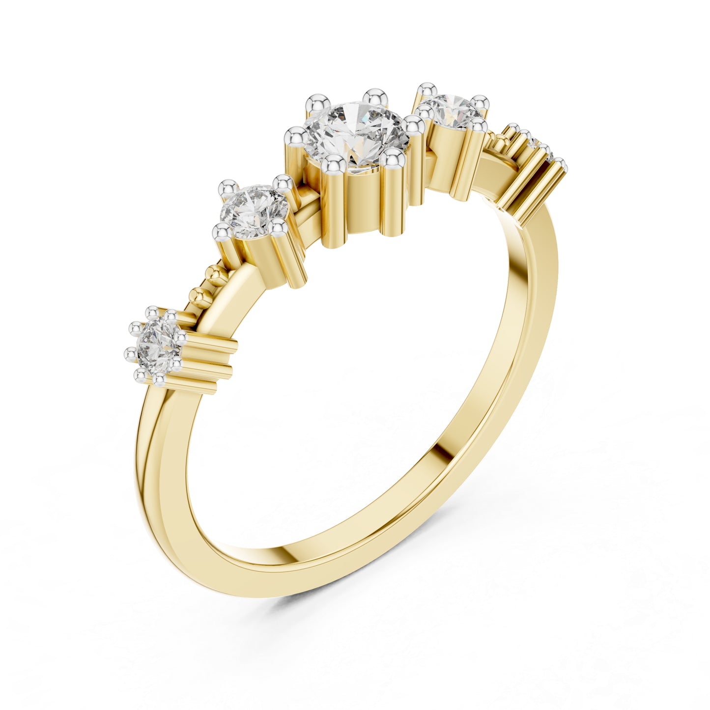 14K Rose Gold Round Lab-Grown Diamond Drop Ring for Women | Party Wear | Pure Carat