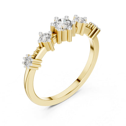 14K Rose Gold Round Lab-Grown Diamond Drop Ring for Women | Party Wear | Pure Carat