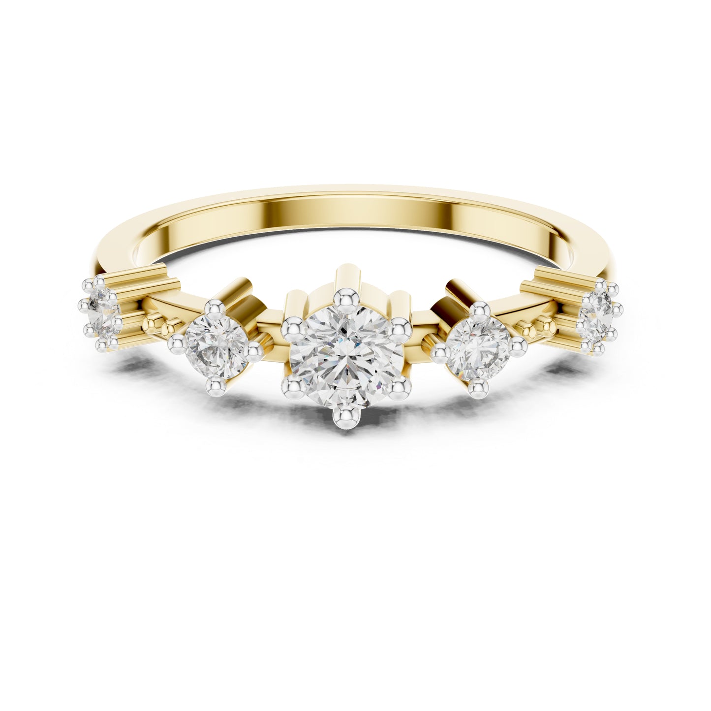 14K Rose Gold Round Lab-Grown Diamond Drop Ring for Women | Party Wear | Pure Carat