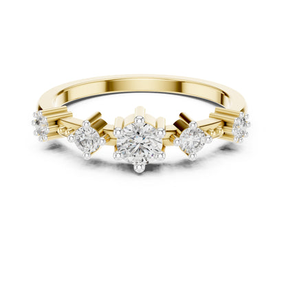 14K Rose Gold Round Lab-Grown Diamond Drop Ring for Women | Party Wear | Pure Carat