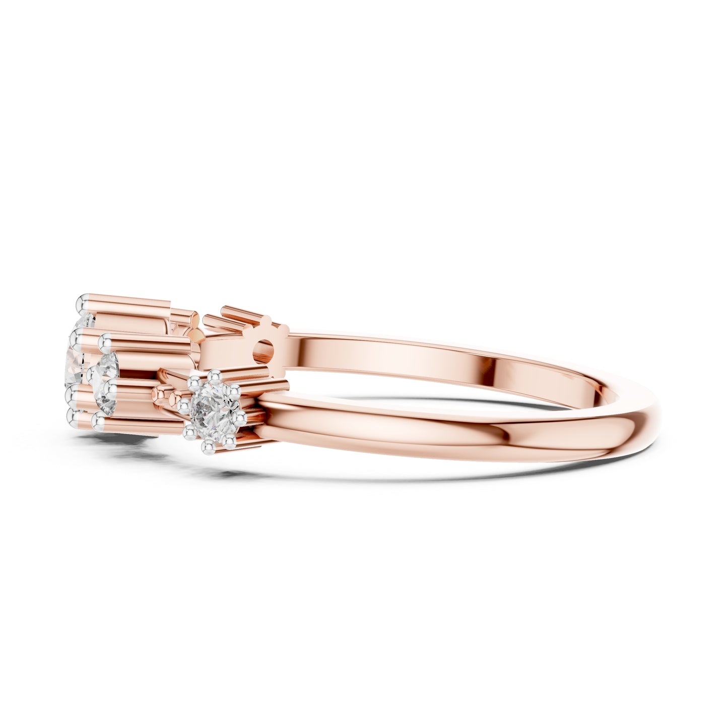 14K Rose Gold Round Lab-Grown Diamond Drop Ring for Women | Party Wear | Pure Carat