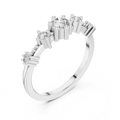 14K Rose Gold Round Lab-Grown Diamond Drop Ring for Women | Party Wear | Pure Carat