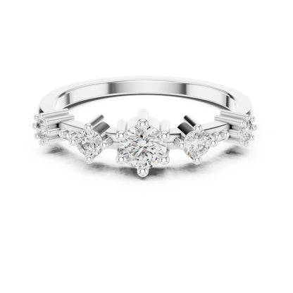 14K Rose Gold Round Lab-Grown Diamond Drop Ring for Women | Party Wear | Pure Carat