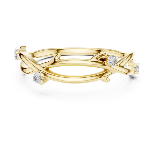 18K Yellow Gold Round Lab-Grown Diamond Stud Ring for Women | Wedding Wear | Pure Carat