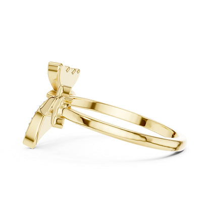 14K Yellow Gold Round Lab-Grown Diamond Ring for Women | Office Wear | Pure Carat